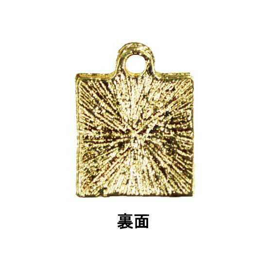 チェック柄 パーツ CP-374 ブルー 1個 ゴールド チャーム アクセサリーパーツ モチーフ エポ 正方形 四角