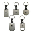 メタル キーホルダー ステンレス製 プレート レーザー加工用 名入れ 彫刻 加工可能 FLKH01-05 合皮 1個 二重リング 金具 シルバー色 銀色 栓抜き ボトルオープナー