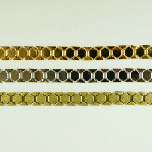 プレスチェーン PB-156 1m ゴールド ロジウム シルバー アンティーク 古美 メッキ 生地 メッキなし 真..