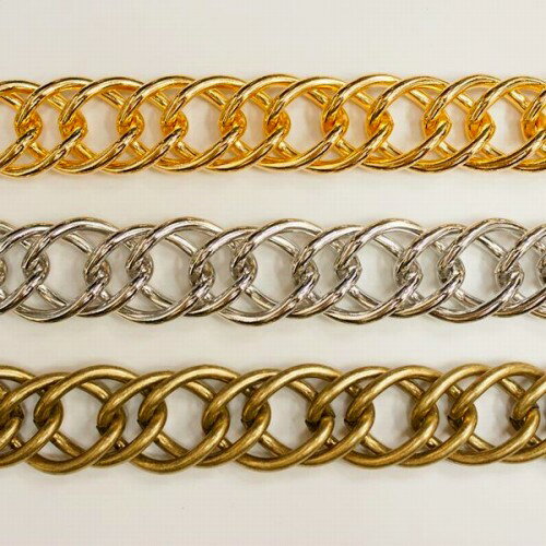 アルミチェーン AL-127 1m ゴールド ロジウム シルバー アンティーク 古美 メッキ アルミニウム アルマイト 金 鎖 ハンドメイド