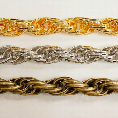 アルミチェーン AL-147 1m ゴールド ロジウム シルバー アンティーク 古美 メッキ アルミニウム アルマイト 金 鎖 ハンドメイド