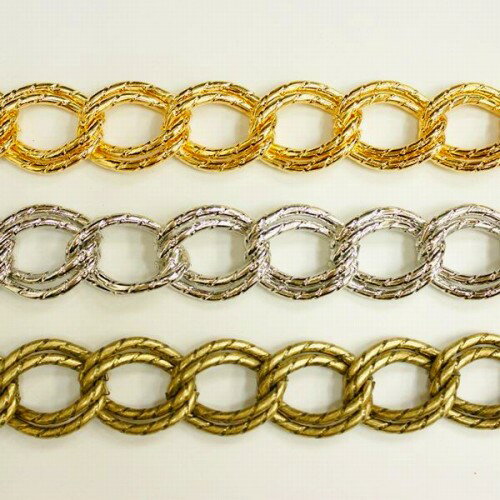 アルミチェーン AL-167 1m ゴールド ロジウム シルバー アンティーク 古美 メッキ アルミニウム アルマイト 金 鎖 ハンドメイド