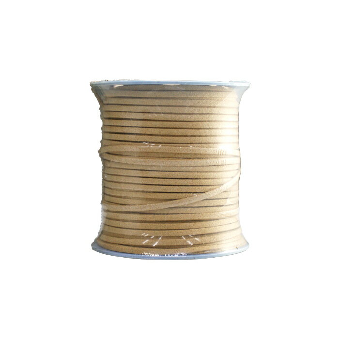 合皮平紐 3mm ライトベージュ 100ヤード 約90m KH-14181