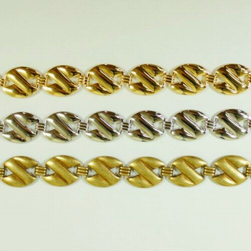 プレスチェーン PB-208 1m ゴールド ロジウム シルバー アンティーク 古美 メッキ 生地 メッキなし 真..