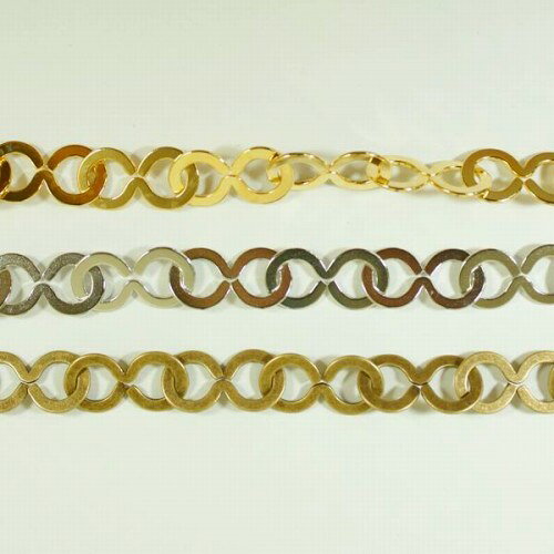 プレスチェーン PB-258 1m ゴールド ロジウム シルバー アンティーク 古美 メッキ 生地 メッキなし 真鍮 金 鎖 ハンドメイド