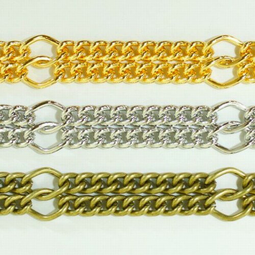 デザインチェーン 喜平 2連 ゴールド ロジウム アンティーク 1m単位 ST-313