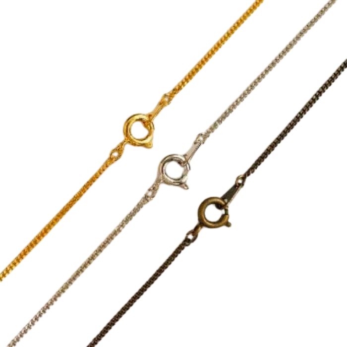 ネックレス 喜平 面取り カット 真鍮製 約50cm ゴールド/ロジウムカラー/アンティークゴールド 1本～ 135SDF/20