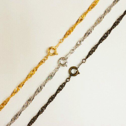 ネックレス ロープチェーン 真鍮製 約60cm ゴールド/ロジウムカラー/アンティークゴールド 1本～ D160HM/24