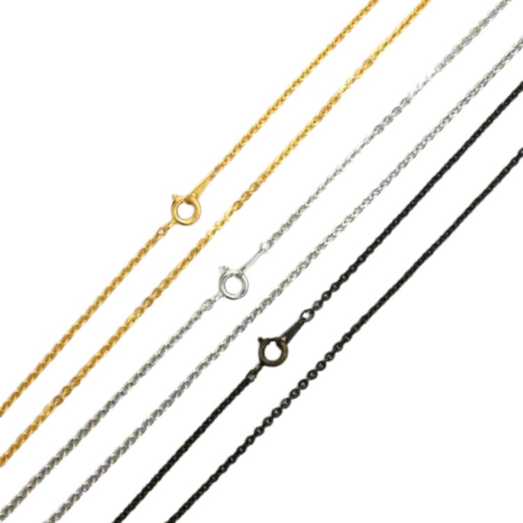 ネックレス 小豆 つぶし チェーン 真鍮製 約40cm ゴールド/ロジウムカラー/アンティークゴールド 1本～ 245SF/16