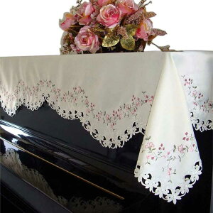 ピアノカバー アップライトトップカバー 花の刺繍 透かし彫り 標準 直立型 キーボード 電子ピアノ ピアノ カバー 鍵盤カバー フリーサイズ 爽やか おしゃれ 可愛い エレガント フリル HIMENO