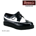 選べる靴用品プレゼント付 DEMONIA デモニア Pleaser プリーザー 即納 厚底スニーカー 本革レザー 靴紐レースアップ 白ホワイト黒ブラックのバイカ...