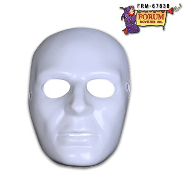 マスク 仮面 白 メンズタイプ 男性マスク 光沢あり アレンジ自由 マスクゴム ハロウィン コスプレ 衣装 仮装 使い捨てにも 柔らかく軽量 FRM-67838