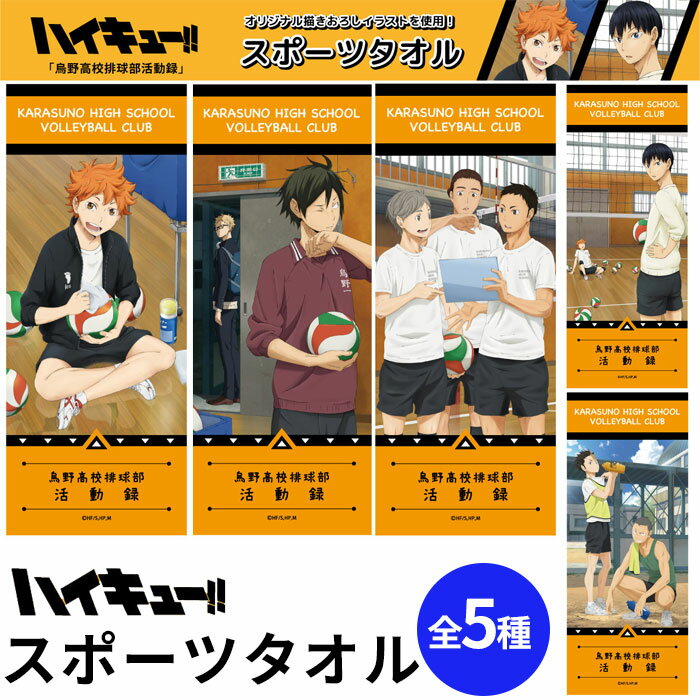 ハイキュー！！鳥野高校排球部活動録 スポーツタオル 海 レジャー 風呂 ジョギング 汗拭きタオル プール 雑貨 男性 女性 ギフト プレゼント 男性 かっこいい かわいい オシャレ 日向 影山 澤村 東峰 西谷 バレー部 アニメ キャラクター 映画 漫画 グッズ 送料込