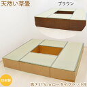 天然イ草 畳ユニットセットB 畳収納 ロータイプ 幅180センチ 奥行210センチ 高さ31.5cm 小上がり 高床式 畳ベンチ 家具収納 たたみ い草 畳ベッ...
