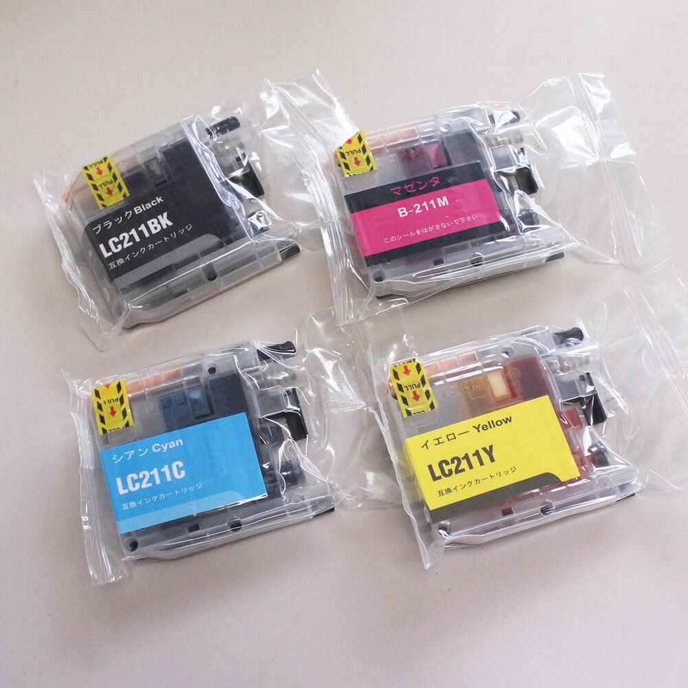 LC211C LC211M LC211Y LC211BK 顔料 対応 BR社 LC211 互換インク ...