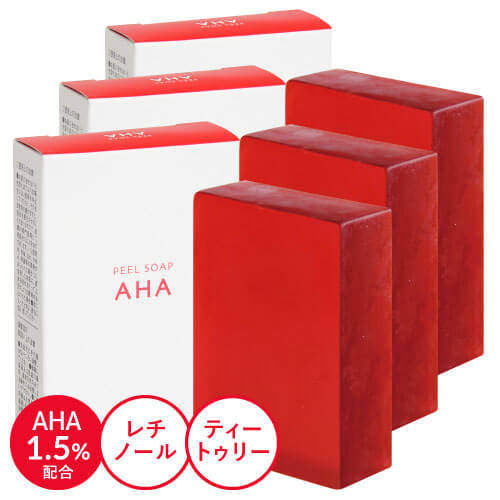  ピーリング石鹸 ニキビ予防 ピールソープ AHA 1.5% 100g レチノール グリコール酸 ナイアシンアミド プラセンタ セラミド ヒアルロン酸 ティートゥリー アスタキサンチン 日本製 洗顔石鹸 スキンピール 角質除去評価 ネット付 メール便