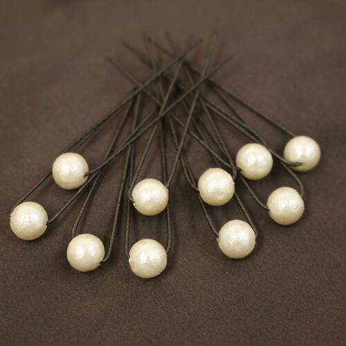 【送料無料】へアアクセサリー【おとくな10本セット】*コットンパールアレンジピン 【Uピン】【8mm粒キスカ】【結構式・二次会・パーティー・浴衣アレンジに】