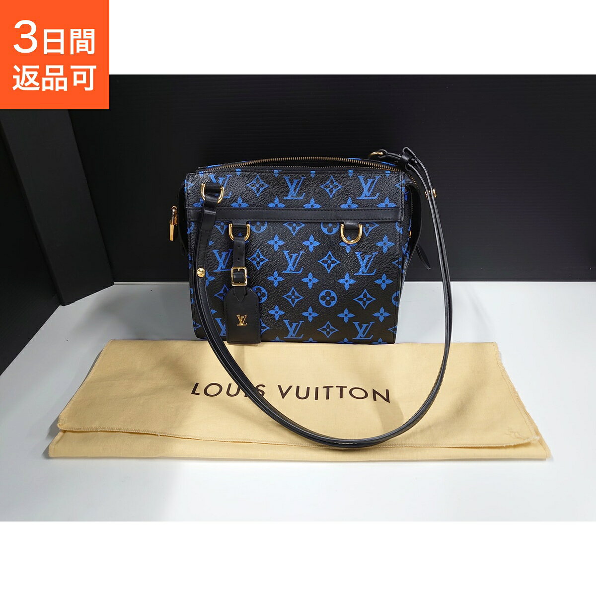 ルイ・ヴィトン スピーディアマゾンPM LOUIS VUITTON ショルダーバッグ モノグラムキャンバス ブラック/ブルー M42208 レディース 【中古】
