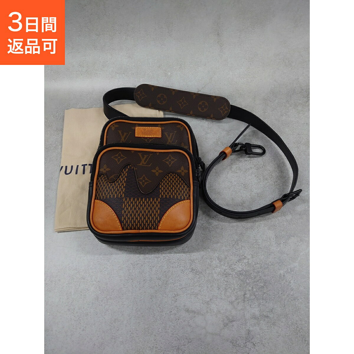 ルイ・ヴィトン アマゾンスリングバッグ 美品 LOUIS VUITTON ショルダーバッグ ダミエジャイアントキャンバス ブラウン N40379 ユニセックス 【中古】