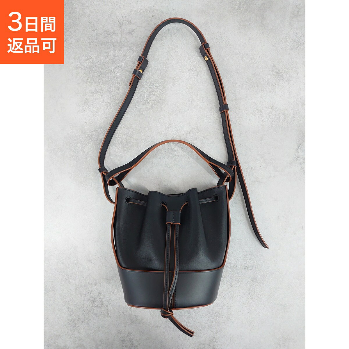 ロエベ バルーンバッグミニ 準美品 LOEWE 2WAYバッグ カーフスキン(牛) ブラック レディース 【中古】