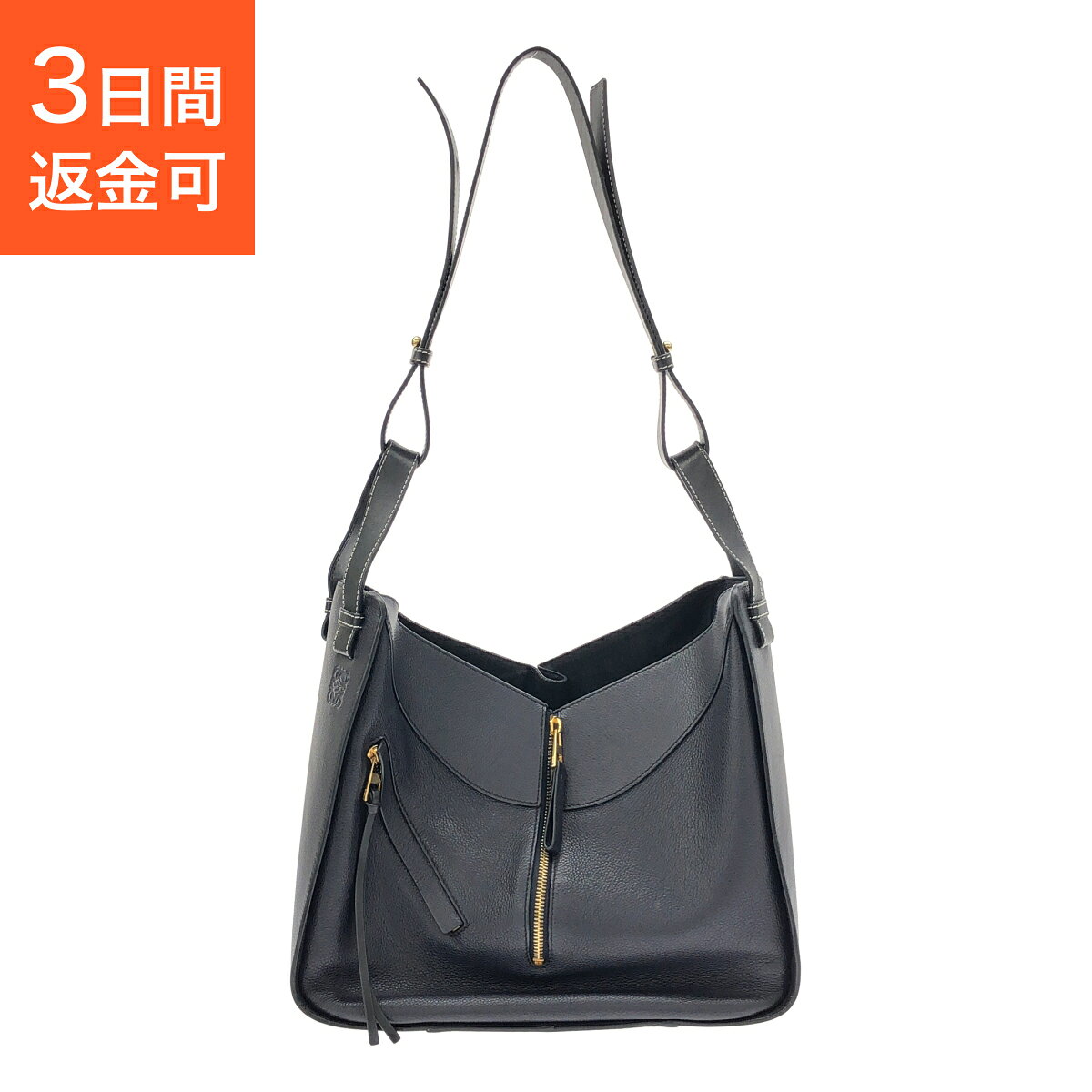 ロエベ ハンモック LOEWE 2WAYバッグ カーフスキン(牛) ブラック/ブルー レディース【中古】