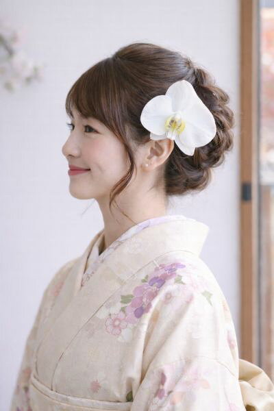 白無垢 胡蝶蘭 髪飾り【白】【単品】【セット】結婚式 ミニサイズ 3サイズ 胡蝶蘭 白無垢 和装 着物 成人式 結婚式 ウェディングドレスに似合う白い花飾り