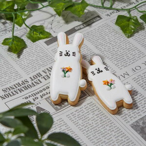 【立ちウサギ】動物 ペット カワイイ アイシングクッキー プチギフト かわいい お菓子