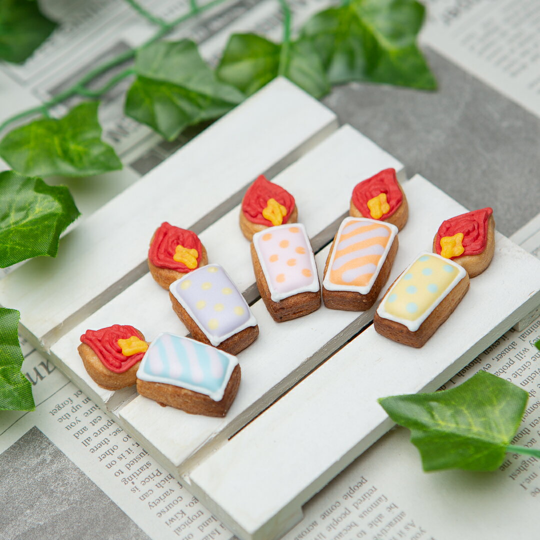 ケーキデコレーション用 【ケーキデコ用ローソク5個入】アイシングクッキー 誕生日 バースデー ケーキ かわいい お菓子 推し活 推しケーキ　プチギフト　クッキー ギフト アイシングクッキーleapのサムネイル