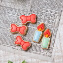 ケーキデコレーション用 【リボン&ろうそく(5個入り)】アイシングクッキー かわいい お菓子 推し活 推しケーキ プチギフト クッキー ギフト アイシングクッキ...