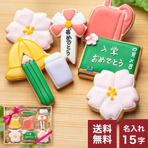 送料無料 名入れ・メッセージOK！女の子用入学祝い・卒業祝い・卒園祝いに【送料無料入学セットGIRL大】アイシングクッキー クッキー ギフト 詰め合わせ 名入れ 文字入れ かわいい お菓子