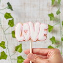 【LOVEポップ】 アイシングクッキー かわいい お菓子 ギフト 結婚式 フォトプロップス 棒付き　プチギフト