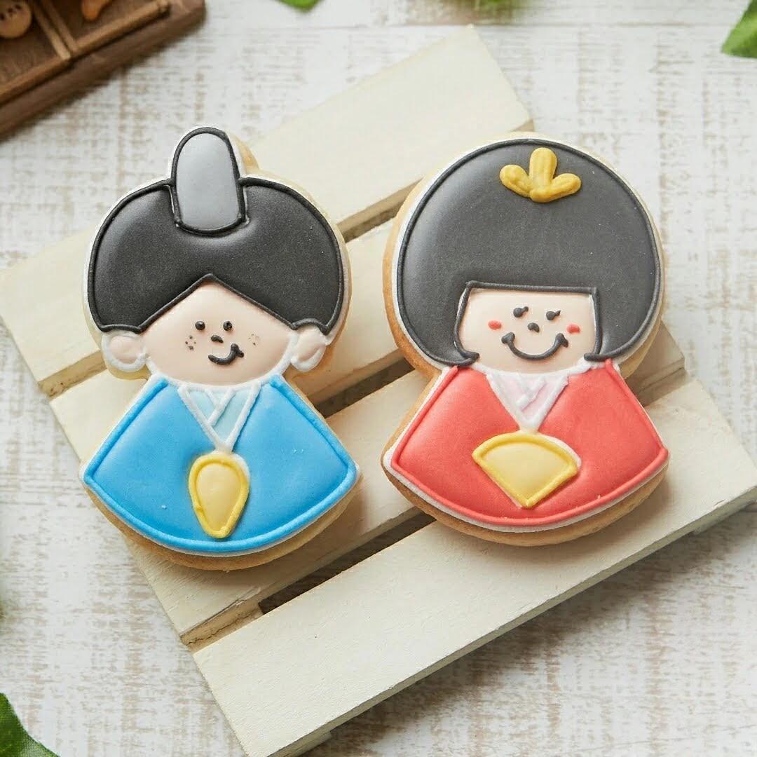 2個セット【おひなさまセット】アイシングクッキー クッキー かわいい お菓子 ひな祭り 女の子 プチギフト ギフト アイシングクッキーleap