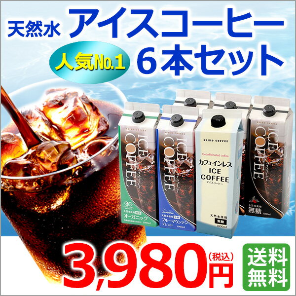 【送料無料】ご自宅用 アイスコーヒー6本セット【カフェ工房】