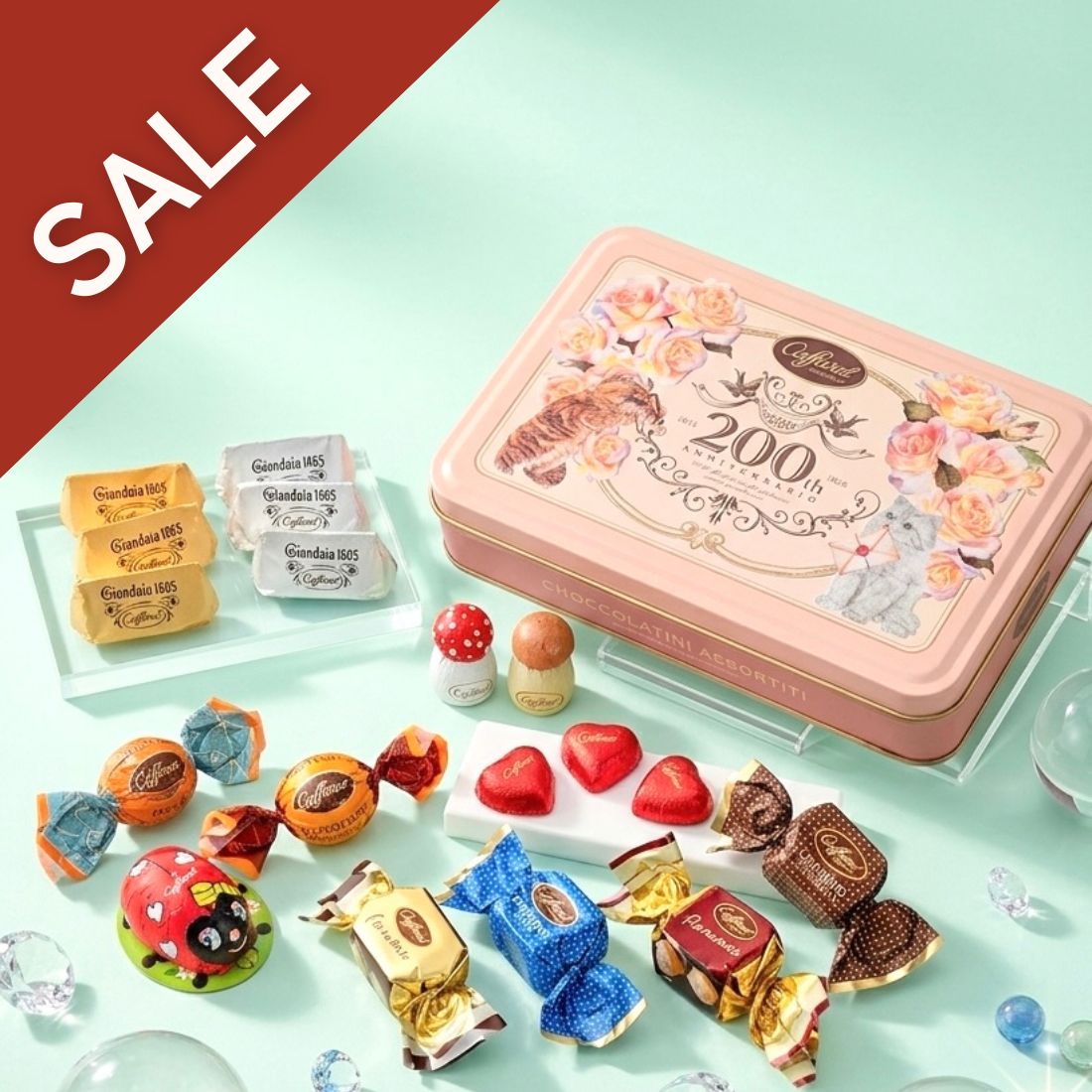 【セール 50％OFF】【公式】 カファレル caffarel　オレンジスクエア缶お菓子 チョコレート 高級チョコ ジャンドゥーヤ イタリア 個包装 詰め合わせ アソート ギフト プチギフト お配り用 缶 お試し お取り寄せスイーツ ご褒美スイーツ かわいい 可愛い