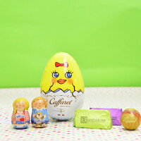 【Caffarel カファレル】 アートエッグひよこ【ホワイトデー　プチギフト　イースター　ジャンドゥーヤ　ヘーゼルナッツ　イタリア　老舗チョコレートブランド】