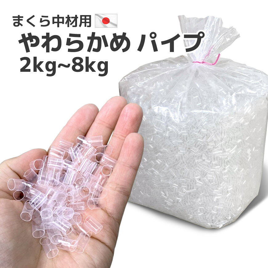 日本製 ビニール パイプ 透明 2kg入り セット販売 1袋 2袋 柔らかめ 送料無料パイプ枕 中材 中身 国産 詰め替え 枕 まくら クッション 調整 補充用 やわらかめ 柔らかい 通気性 枕用 趣味 クラフト 手芸 ストロー おうち時間 業務用 ハンドメイド DIY おかわり caffee-10002722 クッションカフェ パッケージ画像