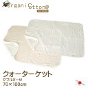 オーガニックコットン ダブルガーゼ クォーターケット 70×100cm 日本製 水玉 ストライプ ボーダー ドット ひざ掛け 膝掛け 出産祝い 妊婦 赤ちゃん ベビーケット おしゃれ かわいい ギフト 日本郵便 普通郵送 送料無料