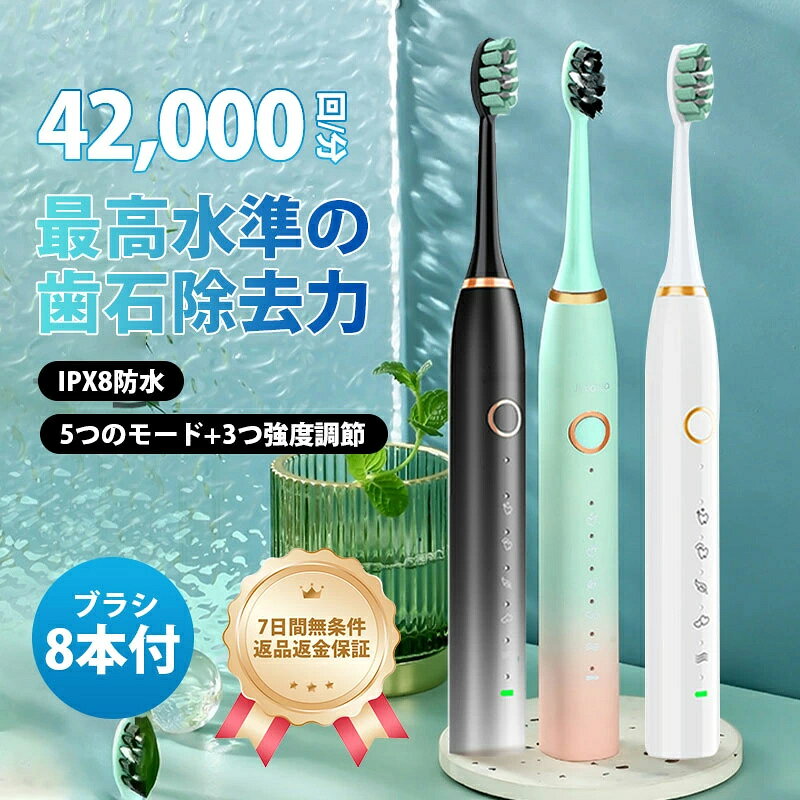【SALE価格】ポイント10倍 電動歯ブラシ 音波歯ブラシ 8本 替えブラシ 歯ブラシ US...