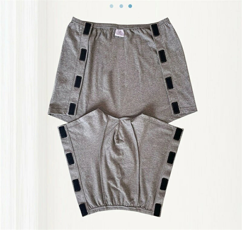 カフェインゼロの【8/19日迄〜P10倍+限定クーポン】 介護用ショーツ リハビリパンツ 紳士用 高齢者 お年寄りパンツ 尿漏れ メンズパンツ 着脱簡単 着替えやすい 全開 入院 通院 術後 診察 マジックテープ式｜アングル3