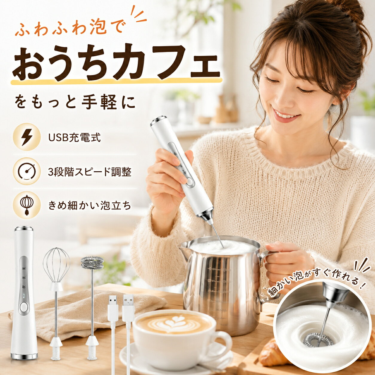 商品詳細: ■関連キーワード ミルクフォーマー ミルク泡立て器 生クリーム 電動 USB充電式 コンパクト 超軽量 ラテアート ミルクフローサー カフェラテ 抹茶 カプチーノ 泡たて フォームドミルク 生クリーム 送料無料 泡立て器 電動 ミルク泡立て器 ハンドヘルド 電動牛乳 泡立て器 卵 コーヒー ミニ攪拌機 ミルクフォーマー 使いやすい ミルク 牛乳 コーヒー 抹茶 攪拌 キッチン用品 泡立て器 調理器 具 調理家電 製菓器具 泡立て器 電動 おすすめ お菓子作り製菓グッズ 洗いやすい クリスマス ギフト プレゼント お買い物マラソン 2in1泡立て器 電動 電動泡立て器 手持ち 人気 おすすめ ミキサー 小型 おしゃれ 調理器具 安全 製菓 泡だて器 生地 簡単 ミルク泡立て器 電動牛乳 泡立て器 消音 静か 安全 製菓 泡 電動泡立て器 静か 安全 製菓 泡だて器 簡単 手持ち 人気 おすすめ ミキサー 小型 おしゃれ 調理器具 ミルク泡立て器 電動牛乳 メーカー希望小売価格はメーカーサイトに基づいて掲載しています