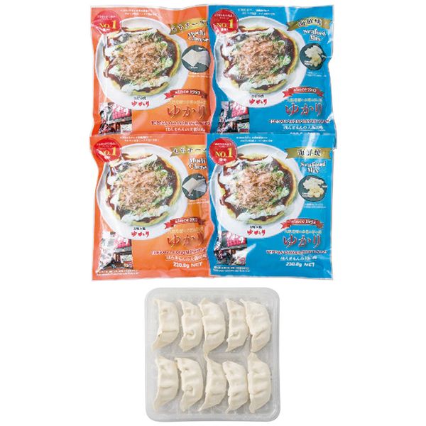 ポイントお好み焼きは低添加物で、冷凍とは思えないクオリティです。海鮮焼ともちチーズの2種類が入っております。ねぎ餃子は大阪産のネギを使用しておりタレ無しでも味わえる本格餃子です。※写真はイメージです。内容・デザイン等変更になる場合があります。予めご了承ください。箱サイズ31.5×10×18.5cm現品サイズ・内容冷凍お好み焼き(海鮮焼・もちチーズ焼各2個)・大阪ねぎ餃子10個重さ1375g製造生産地日本製賞味期間製造日より冷凍約360日アレルゲン卵・乳成分・小麦備考※「のし」や「包装」については、対応できる商品と対応できない商品がございます。ご購入前に、お気軽にお問い合わせください。通常、簡易包装に直に送り状を貼ってお送りいたします。ゆかり 冷凍お好み焼・ねぎ餃子セット ギフト 贈り物 送料無料 【産直】【注意事項】メーカー直送の商品となりますので、「代金引換」払いは不可となります。ご了承ください。お届け先が、北海道、沖縄、離島になる場合、別途送料が必要になる場合がございます。