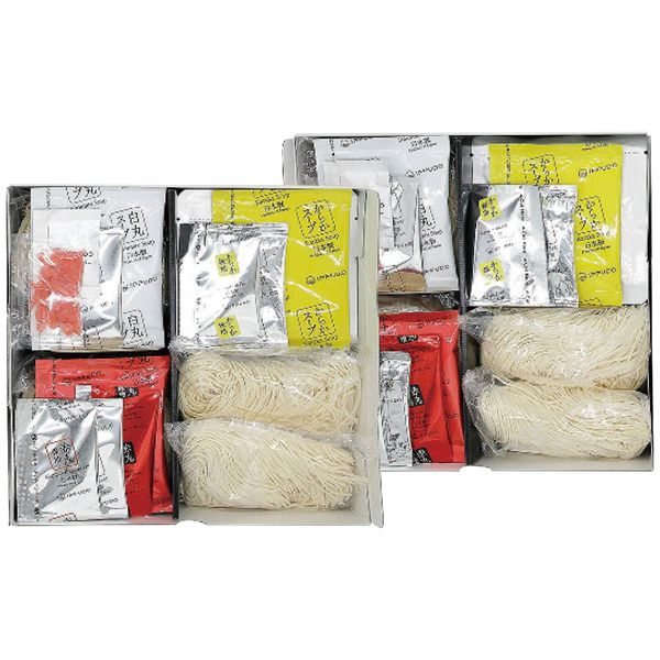 ポイント創業当時の味を今に引き継ぐ、一風堂のとんこつラーメンの本流である「原点の一杯」白丸と醤油のコクに、ガーリックが効いた香油、特製の辛味噌。スープの味わいと深みを楽しめる「革新の一杯」赤丸、なめらかなとんこつスープに特製のスパイスを合わせ、辛みとコクを加えた「刺激の一杯」からか、細麺替玉を詰め合わせました。一風堂のお店の味をお楽しみ下さい。※写真はイメージです。内容・デザイン等変更になる場合があります。予めご了承ください。箱サイズ23.2×12.6×21.8cm現品サイズ・内容白丸ラーメン157.55g(麺・スープ・基だし・紅しょうが・ペッパー各1袋)・赤丸ラーメン168.2g(麺・スープ・基だし・辛味噌・香油各1袋)・からか麺192.2g(麺・スープ・基だし・レトルト具材・ラー油各1袋)・替玉(100g×2袋)各2個重さ1855g製造生産地日本製賞味期間製造日より常温約90日アレルゲン卵・小麦・えび備考 ※「のし」や「包装」については、対応できる商品と対応できない商品がございます。ご購入前に、お気軽にお問い合わせください。通常、簡易包装に直に送り状を貼ってお送りいたします。【博多一風堂 商品一覧】 一風堂博多絹ごしラーメンセットC 6990 一風堂博多絹ごしラーメンセットF 6993博多一風堂 一風堂博多絹ごしラーメンセットF 6993 ギフト お歳暮 送料無料 【産直】【注意事項】メーカー直送の商品となりますので、「代金引換」払いは不可となります。ご了承ください。お届け先が、北海道、沖縄、離島になる場合、別途送料が必要になる場合がございます。