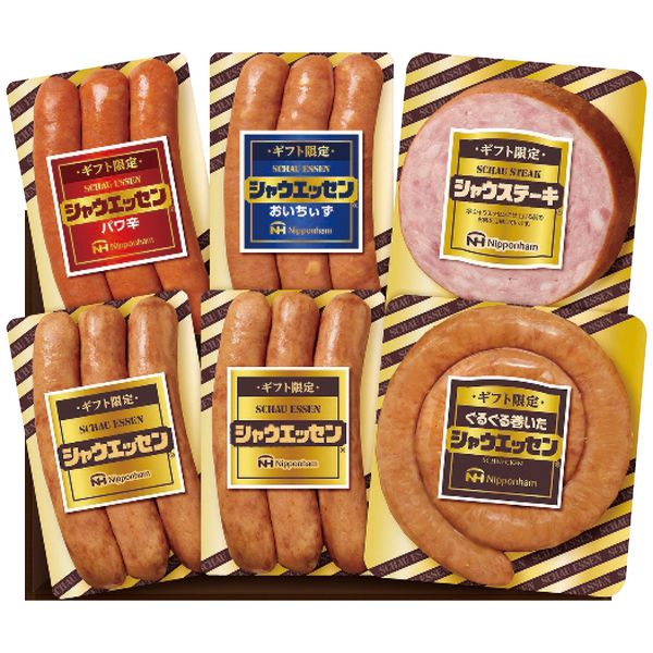 ポイント〜ギフト限定シャウエッセン〜「王道のシャウエッセン」シャウエッセンのパリッと感や旨味はそのままに、食べ応えのある少し太めのサイズに仕上げました。いつものシャウエッセンとは異なる食感をお楽しみいただけます。※写真はイメージです。内容・デザイン等変更になる場合があります。予めご了承ください。箱サイズ24×8×16cm現品サイズ・内容ギフト限定(シャウエッセン100g×2個・シャウエッセンパワ辛100g・シャウエッセンおいちぃず100g・シャウステーキ122g・ぐるぐる巻いたシャウエッセン122g各1個)重さ782g製造生産地日本製賞味期間冷蔵50日・賞味目安約25日アレルゲン乳成分備考※11月下旬よりお届けになります。 ※「のし」や「包装」については、対応できる商品と対応できない商品がございます。ご購入前に、お気軽にお問い合わせください。通常、簡易包装に直に送り状を貼ってお送りいたします。【日本ハム 商品一覧】 ギフト限定　シャウエッセン ギフト限定シャウエッセン SEG-420 ギフト限定　シャウエッセン ギフト限定シャウエッセン SEG-500 ギフト限定シャウエッセン SEG-330 シーフードセット NK-35F シーフードセット NK-50F 北海道プレミアム 美ノ国 北海道 プレミアム 美ノ国 UKH-102 北海道プレミアム 美ノ国 北海道 プレミアム 美ノ国 UKH-38 北海道プレミアム 美ノ国 北海道 プレミアム 美ノ国 UKH-48 北海道プレミアム 美ノ国 北海道 プレミアム 美ノ国 UKH-49 北海道プレミアム 美ノ国 北海道 プレミアム 美ノ国 UKH-53 北海道プレミアム 美ノ国 北海道 プレミアム 美ノ国 UKH-55 北海道プレミアム 美ノ国 北海道 プレミアム 美ノ国 UKH-58 北海道プレミアム 美ノ国 北海道 プレミアム 美ノ国 UKH-59 本格派ギフトセット NH-32 本格派ギフトセット NH-342 本格派ギフトセット NH-406 本格派ギフトセット NH-501 本格派ギフトセット NH-513 本格派ギフトセット NH-519 本格派ギフトセット NH-52 本格派ローストビーフ入りギフト NRB-54日本ハム ギフト限定シャウエッセン SEG-330 ギフト お歳暮 送料無料 【産直】【注意事項】メーカー直送の商品となりますので、「代金引換」払いは不可となります。ご了承ください。お届け先が、北海道、沖縄、離島になる場合、別途送料が必要になる場合がございます。
