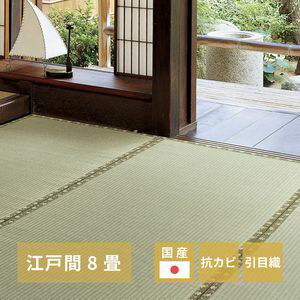 Rakuten - 国産い草カーペット 琥珀 江戸間 8帖（352×352）[00]
