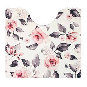 トイレマット　拭ける　撥水　PVCトイレマット　ドローレス　55×60cm　抗菌　　[01]