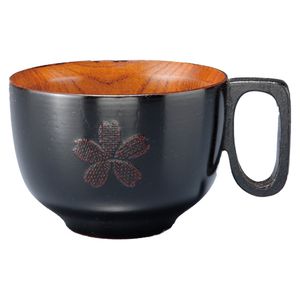 【ポイントUp5倍】スープカップ 250ml 木製 漆 桜 天然木 持ち手付き 食器 曙　若兆[01]