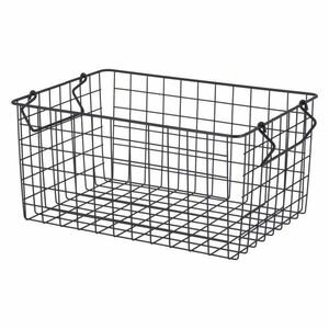 乐天商城 - スタッキングワイヤーバスケット BK 37x26x18 ブラック （入数：6点）[09]