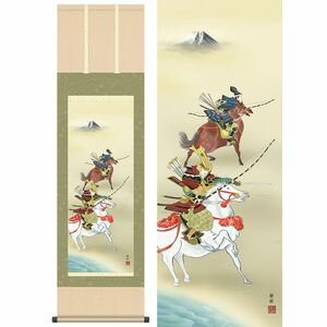 大成武者／たいせいむしゃ 尺三 幅44.5×高さ約164cm 阿部静雅／あべせいが 行事飾り 端午の節句 武者 掛け軸 掛軸 [20