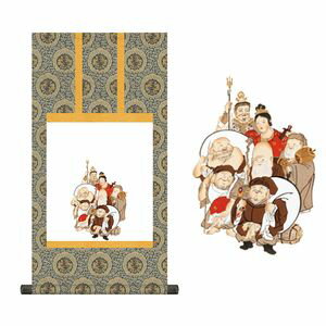 【ポイントUp4倍】七福神巡礼／しちふくじんじゅんれい　幅31×高さ約60cm　　納経集印掛軸 掛け軸 掛軸 [20]