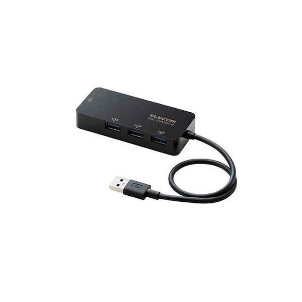 エレコム USB-A 1Gbps有線LANアダプター(USBハブ付き)(黒) EDC-GUA3H2-B[21]